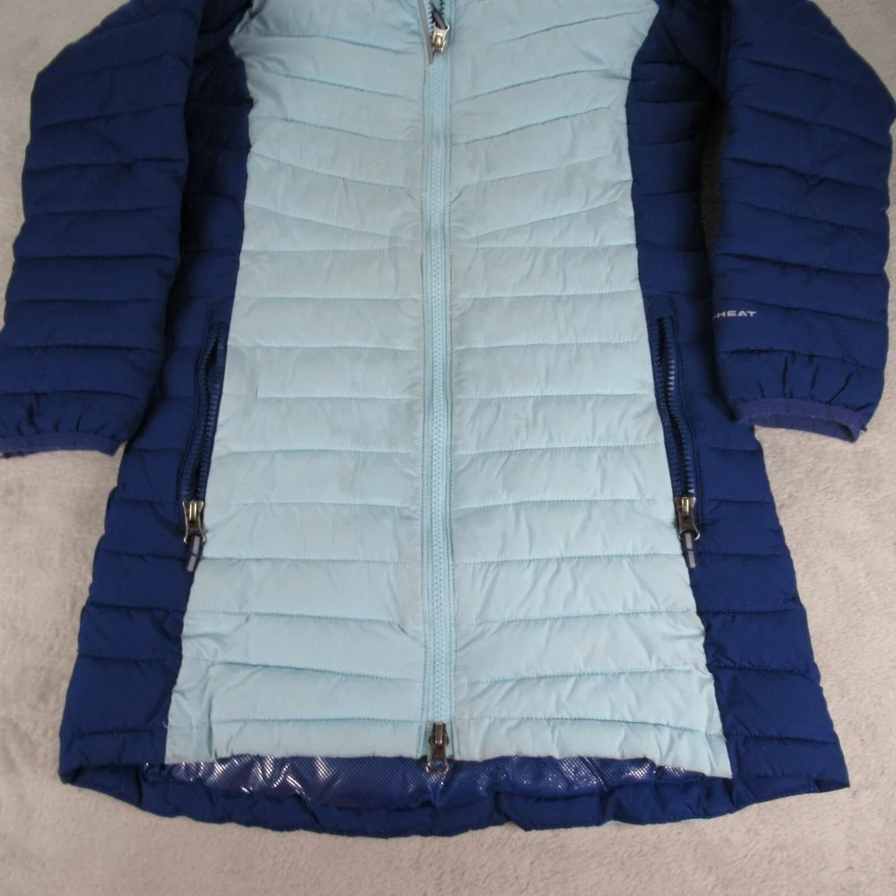 Columbia Jacket Youth Small 7/8 Blue Colorblock Omni Heat Slope Edge Mid READ